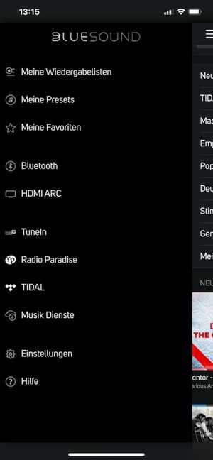 BLUESOUND App am Smartphone