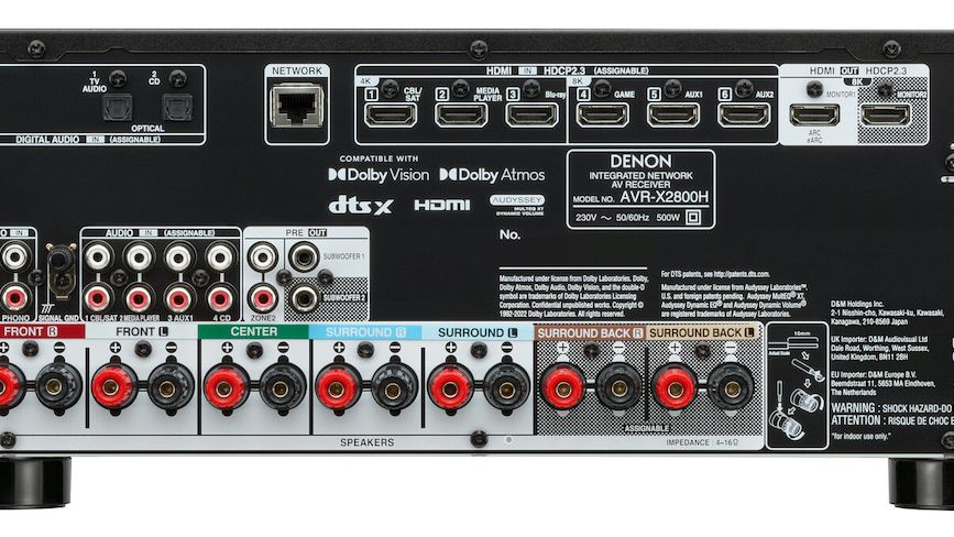 Denon AVR-X2800H- Rückansicht