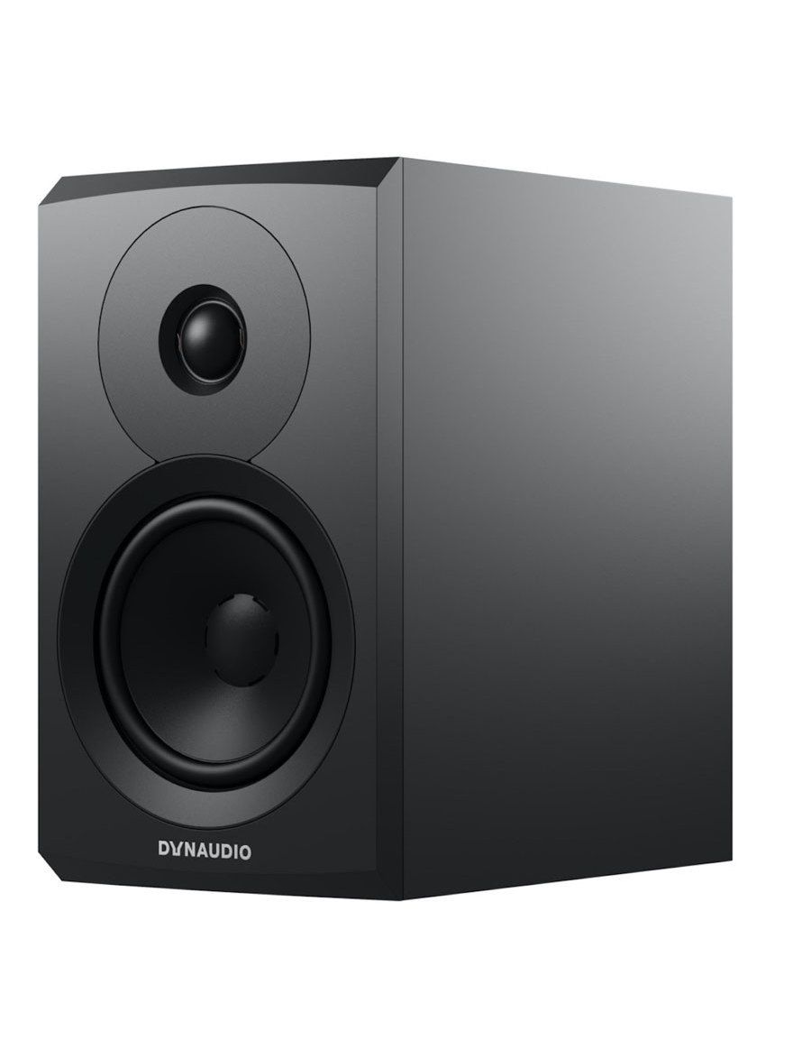 Die schwarze Kompaktbox Dynaudio Emit 10