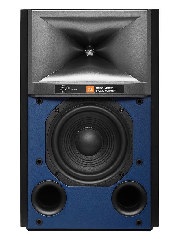 JBL 4309 in Schwarz - frontal ohne Abdeckung