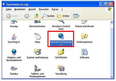 Einstellungen für Windows Service Pack 1 - Einstellen der Netzwerkverbindung