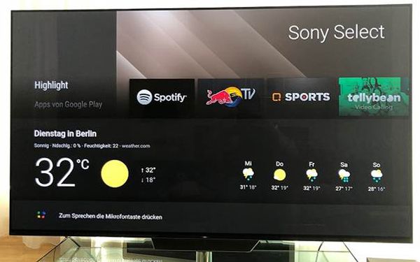 Sprachsteuerung mit dem Google Assistant, hier am Sony BRAVIA OLED TV AF9