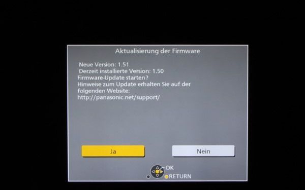 Update eines Panasonic UHD-BD-Players