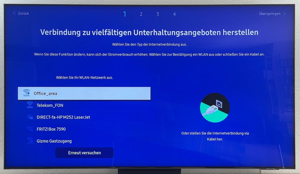 Erstinstallation: Internetverbindung