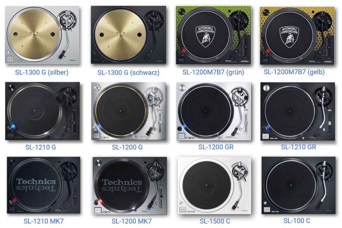 Modell-Übersicht Technics Plattenspieler
