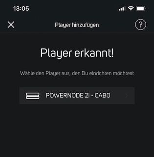 Abbildung BluOS App: Player hinzufügen