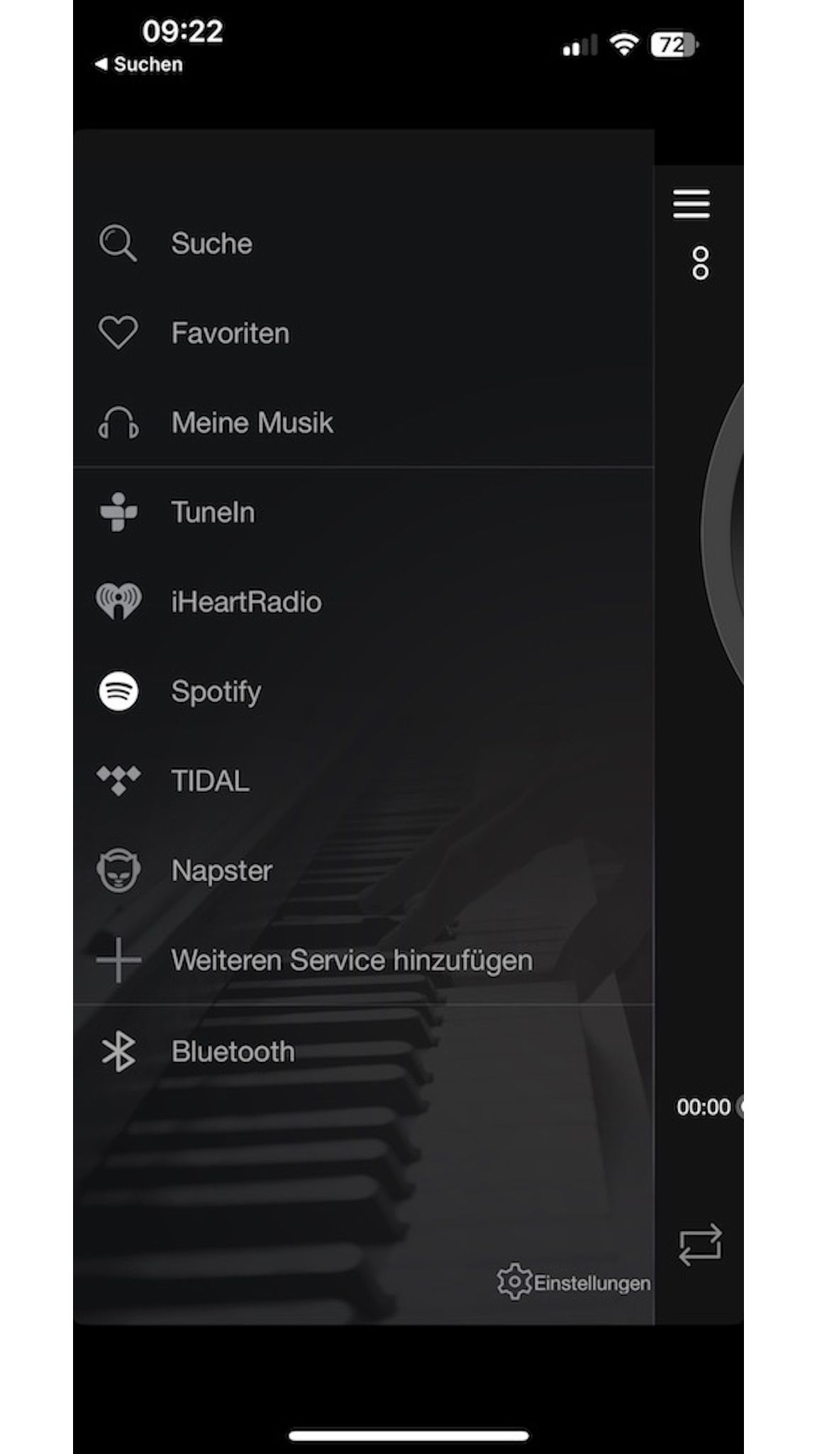 Magnat MC400 - App Streaming-Dienste Übersicht