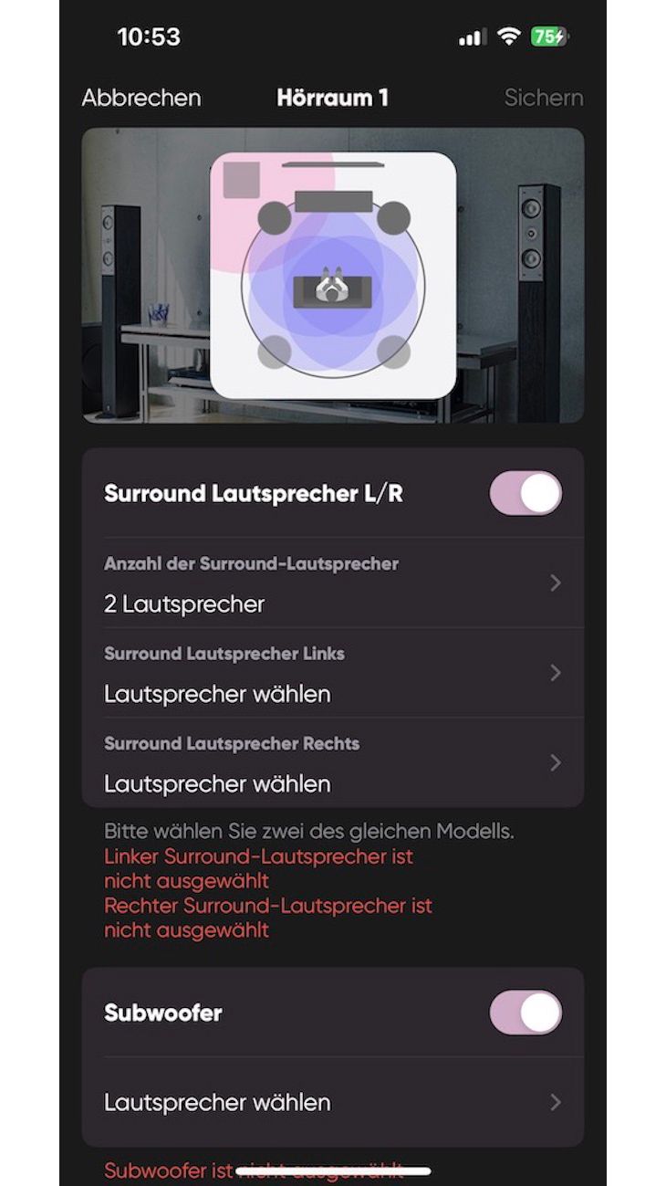 MusicCast-Lautsprecher als Surround-Komponenten verwenden