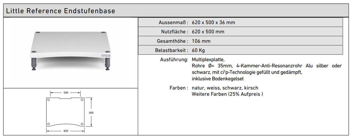 Hier sehen Sie weitere Angaben zur Little Reference Endstufenbase