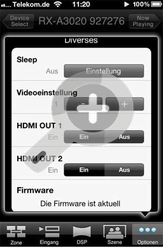 Steuerung des Video-EQ über iPhone