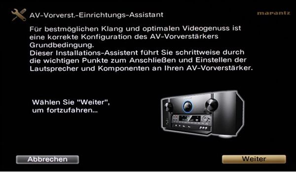 Marantz Einrichtungsassistent